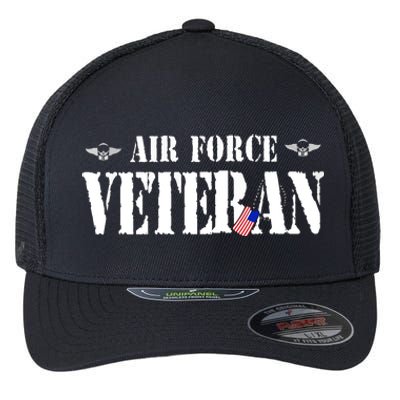 Veteran US Air Force American Flag Veterans Flexfit Unipanel Trucker Cap