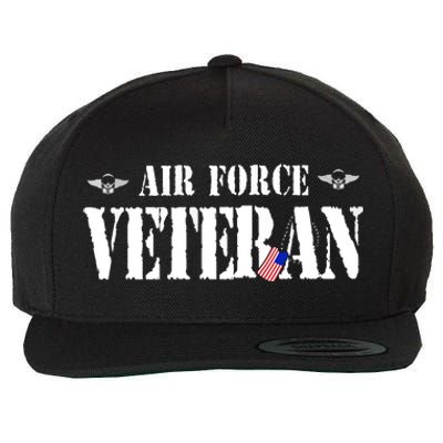 Veteran US Air Force American Flag Veterans Wool Snapback Cap