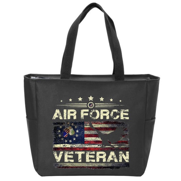 Veteran U.S A.Ir Force American Betsy Ross Flag Zip Tote Bag