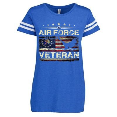 Veteran U.S A.Ir Force American Betsy Ross Flag Enza Ladies Jersey Football T-Shirt