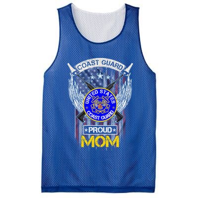 Vintage Usa American Flag Us Coast Guard Proud Veteran Mom Cute Gift Mesh Reversible Basketball Jersey Tank