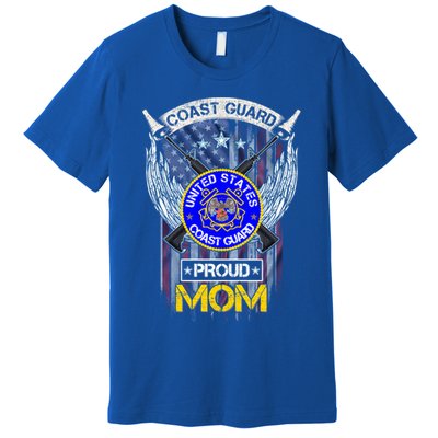 Vintage Usa American Flag Us Coast Guard Proud Veteran Mom Cute Gift Premium T-Shirt