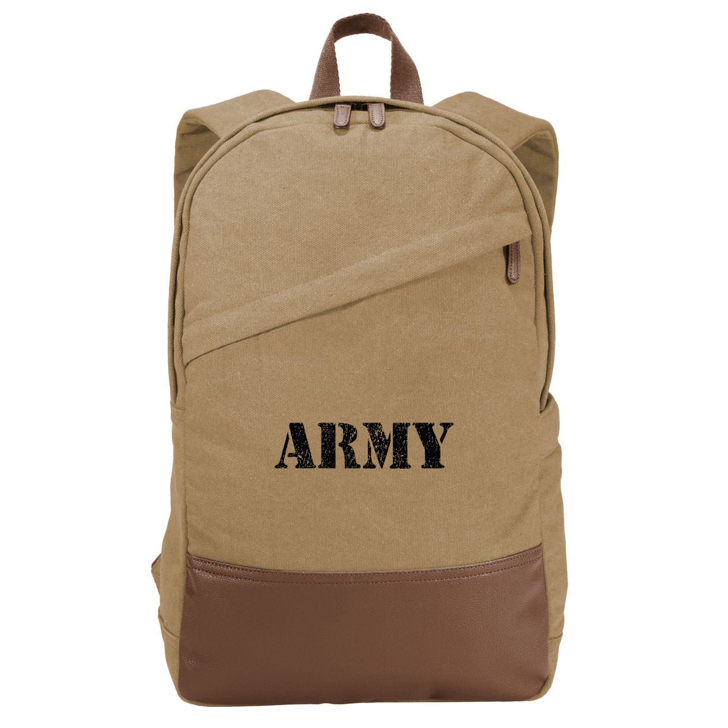 Vintage Usa Army I Military Green Cotton Canvas Backpack