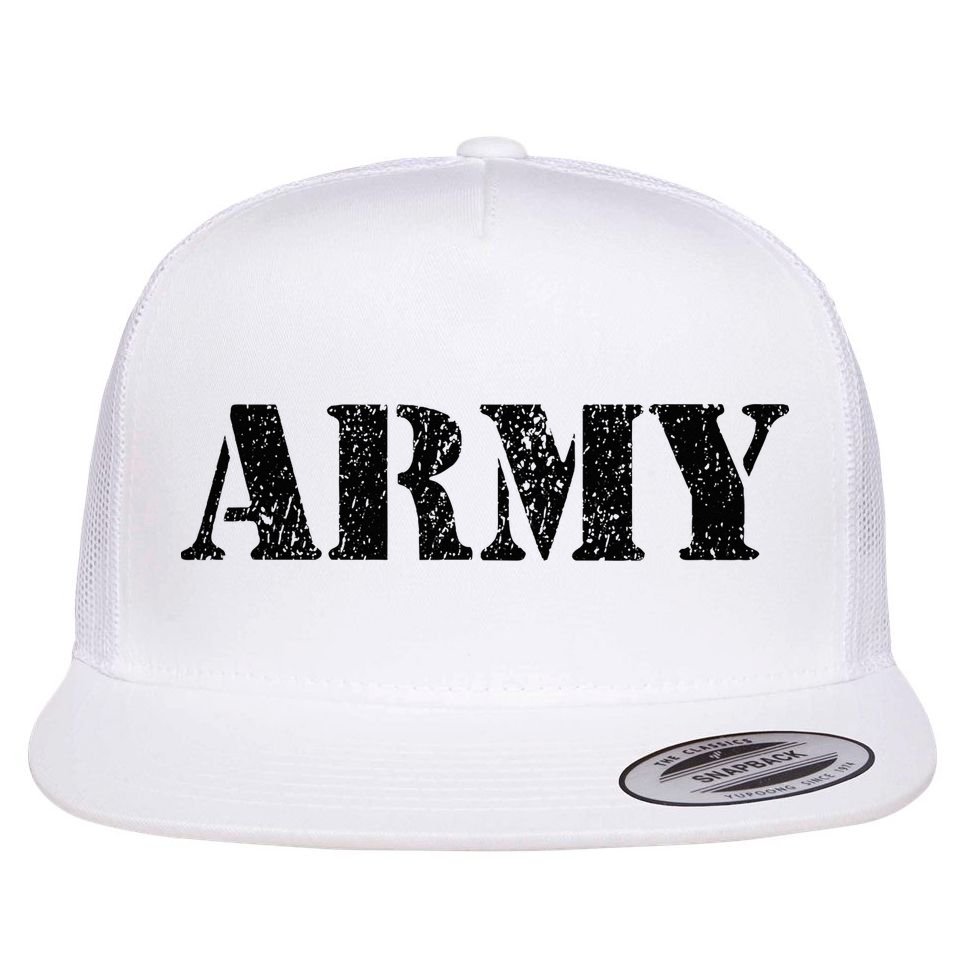 Vintage Usa Army I Military Green Flat Bill Trucker Hat