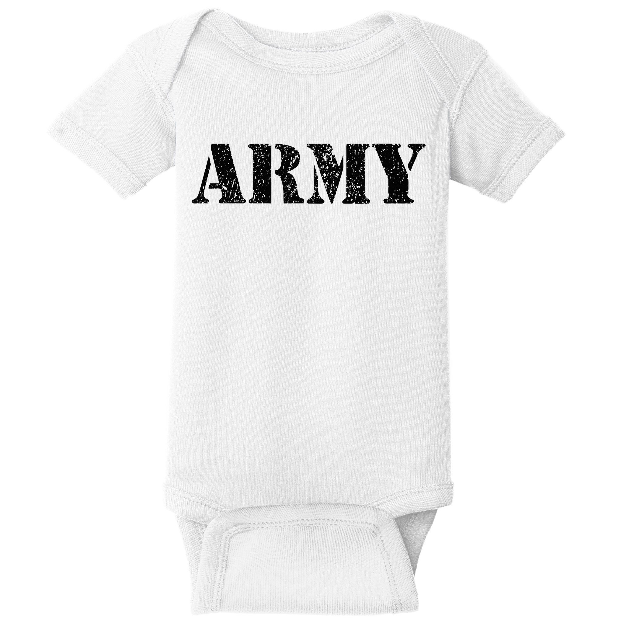 Vintage Usa Army I Military Green Baby Bodysuit