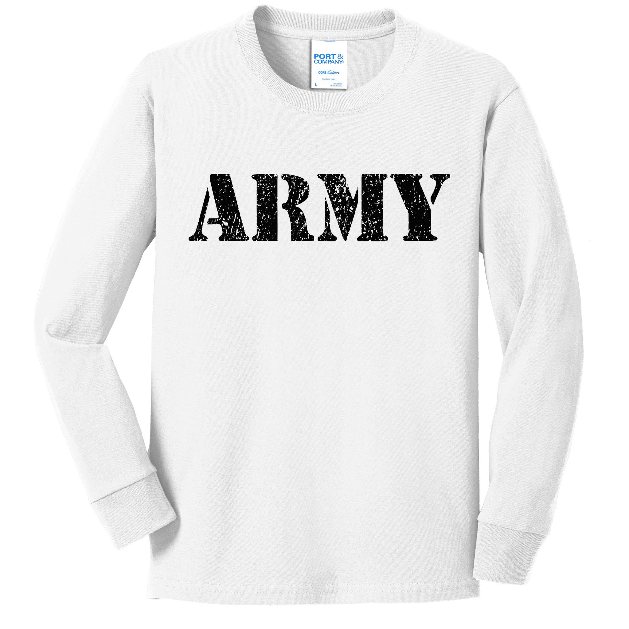 Vintage Usa Army I Military Green Kids Long Sleeve Shirt