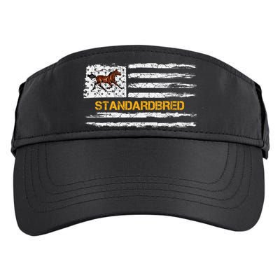 Vintage Usa American Flag Standardbred Horse Riding Lover Cool Gift Adult Drive Performance Visor