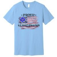 Vintage Usa American Flag Proud Us Coast Guard Veteran Mom Funny Gift Premium T-Shirt