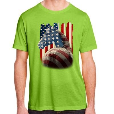 Vintage USA American Flag Horse Adult ChromaSoft Performance T-Shirt