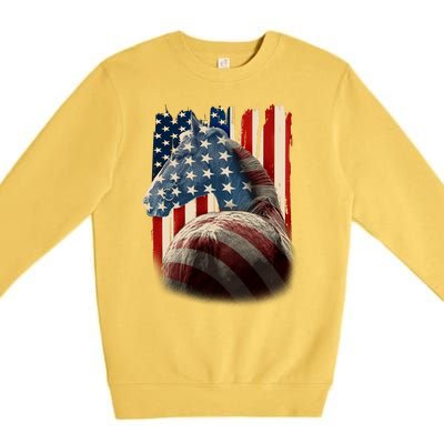 Vintage USA American Flag Horse Premium Crewneck Sweatshirt