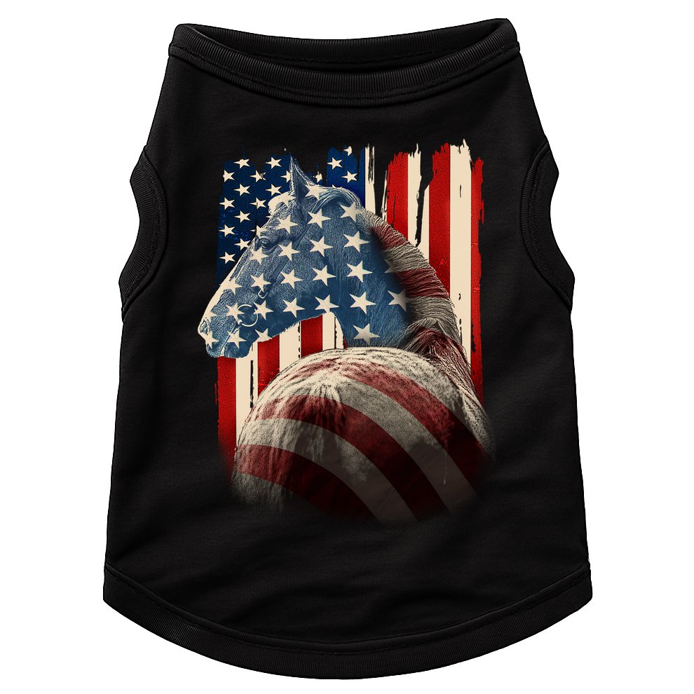 Vintage USA American Flag Horse Doggie Tank