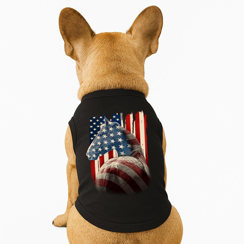 Vintage USA American Flag Horse Doggie Tank
