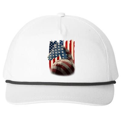 Vintage USA American Flag Horse Snapback Five-Panel Rope Hat