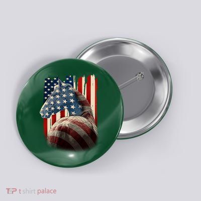 Vintage USA American Flag Horse Button