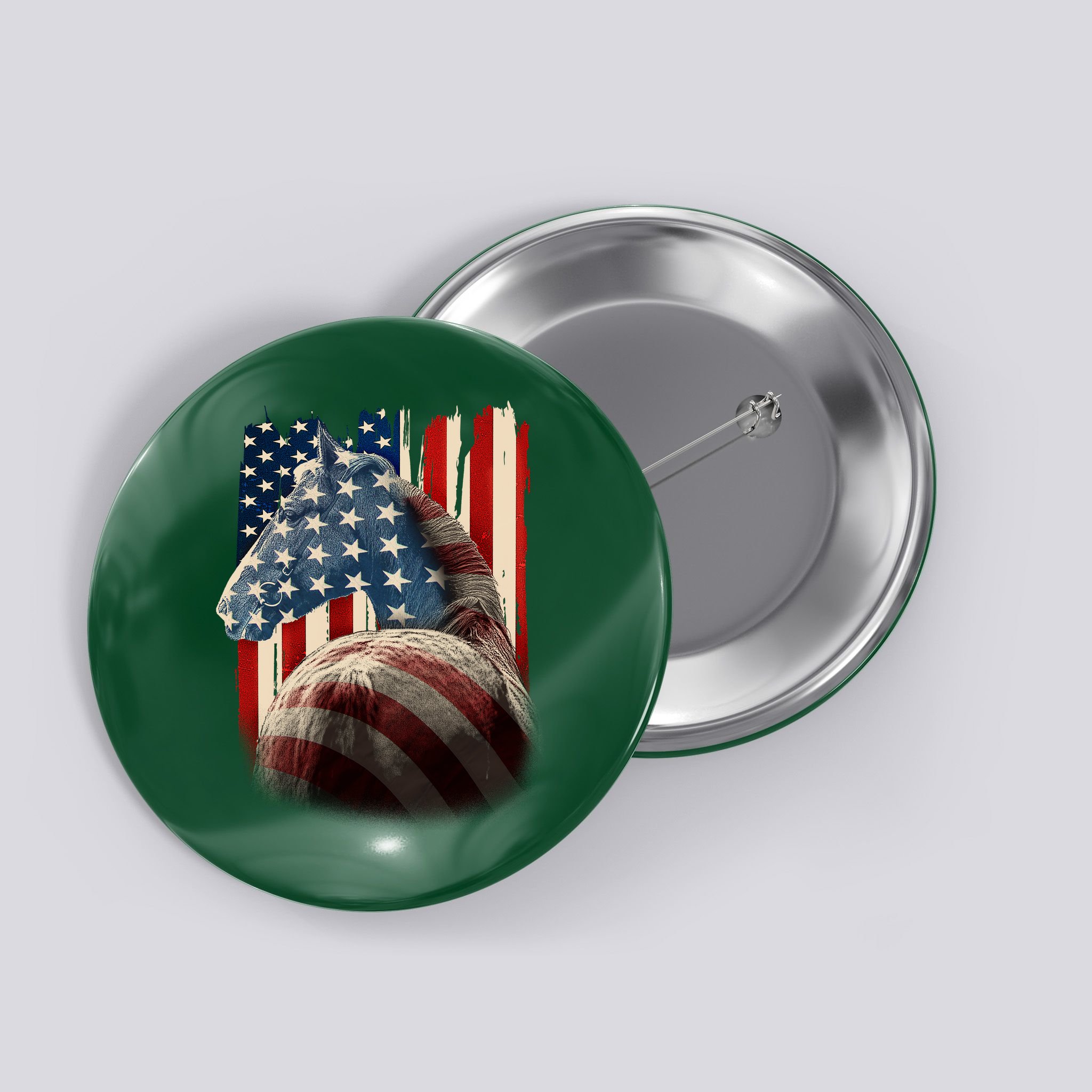 Vintage USA American Flag Horse Button