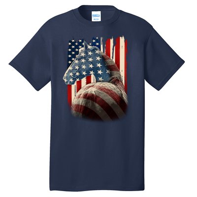 Vintage USA American Flag Horse Tall T-Shirt