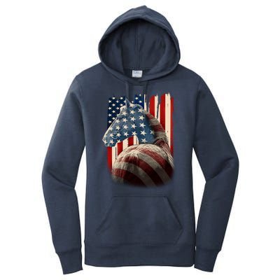 Vintage USA American Flag Horse Women's Pullover Hoodie