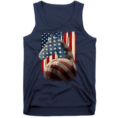 Vintage USA American Flag Horse Tank Top