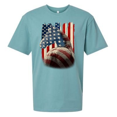 Vintage USA American Flag Horse Sueded Cloud Jersey T-Shirt