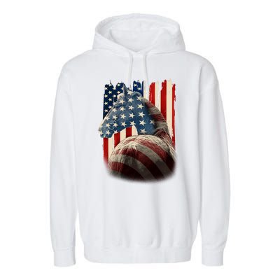 Vintage USA American Flag Horse Garment-Dyed Fleece Hoodie