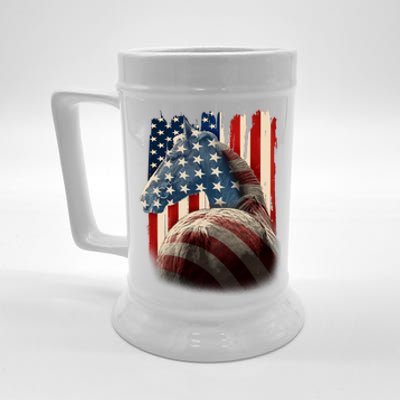 Vintage USA American Flag Horse Beer Stein