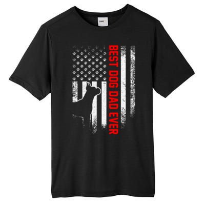 Vintage Usa American Flag Best Boxer Dog Dad Ever Silhouette Gift Tall Fusion ChromaSoft Performance T-Shirt