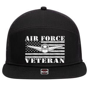 Veteran Us Air Force Meaningful Gift American Flag Veterans Top Gift 7 Panel Mesh Trucker Snapback Hat