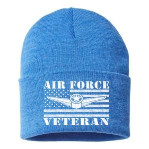 Veteran Us Air Force Meaningful Gift American Flag Veterans Top Gift Sustainable Knit Beanie