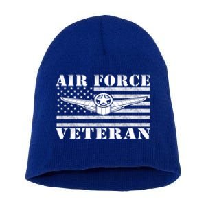 Veteran Us Air Force Meaningful Gift American Flag Veterans Top Gift Short Acrylic Beanie