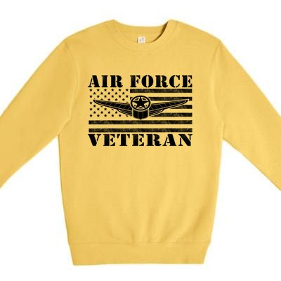 Veteran Us Air Force Gift American Flag Veterans Top Cool Gift Premium Crewneck Sweatshirt