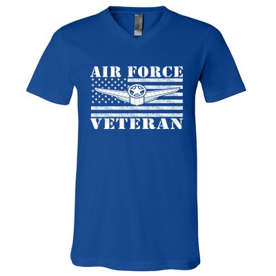 Veteran Us Air Force Gift American Flag Veterans Top Cool Gift V-Neck T-Shirt