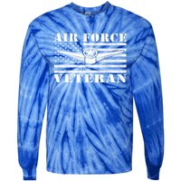 Veteran Us Air Force Gift American Flag Veterans Top Cool Gift Tie-Dye Long Sleeve Shirt