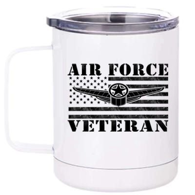 Veteran Us Air Force Gift American Flag Veterans Top Cool Gift 12 oz Stainless Steel Tumbler Cup