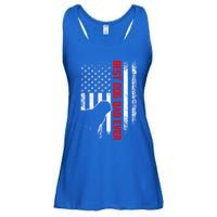 Vintage Usa American Flag Best Pug Dog Dad Ever Silhouette Gift Ladies Essential Flowy Tank