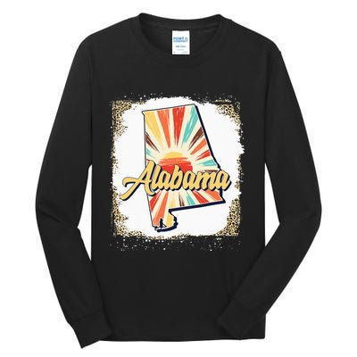 Vintage USA Alabama State Map Flag Souvenir Men Women Kids Tall Long Sleeve T-Shirt