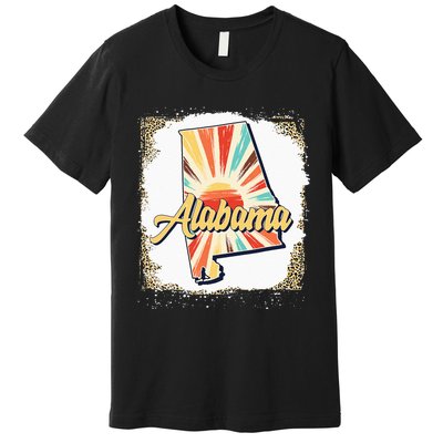 Vintage USA Alabama State Map Flag Souvenir Men Women Kids Premium T-Shirt