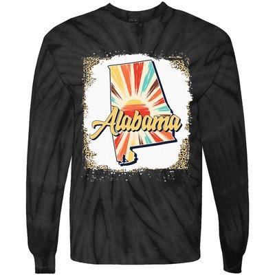 Vintage USA Alabama State Map Flag Souvenir Men Women Kids Tie-Dye Long Sleeve Shirt