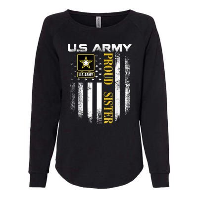 Vintage U.s. Army Proud Sister With American Flag Womens California Wash Sweatshirt