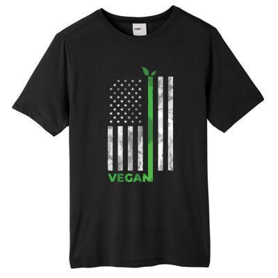 Vegan Usa American Flag Vegetarian Farming Tall Fusion ChromaSoft Performance T-Shirt