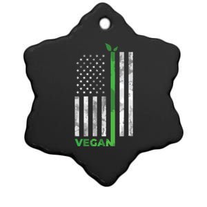 Vegan Usa American Flag Vegetarian Farming Ceramic Star Ornament