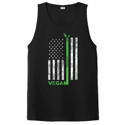 Vegan Usa American Flag Vegetarian Farming PosiCharge Competitor Tank