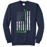 Vegan Usa American Flag Vegetarian Farming Sweatshirt