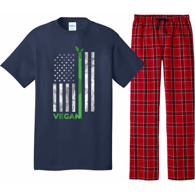 Vegan Usa American Flag Vegetarian Farming Pajama Set