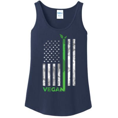 Vegan Usa American Flag Vegetarian Farming Ladies Essential Tank