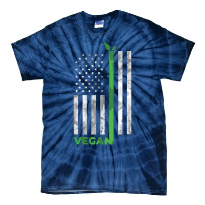 Vegan Usa American Flag Vegetarian Farming Tie-Dye T-Shirt