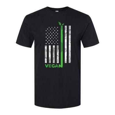 Vegan Usa American Flag Vegetarian Farming Softstyle® CVC T-Shirt