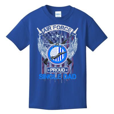 Vintage Usa American Flag Air Force Proud Veteran Single Dad Gift Kids T-Shirt