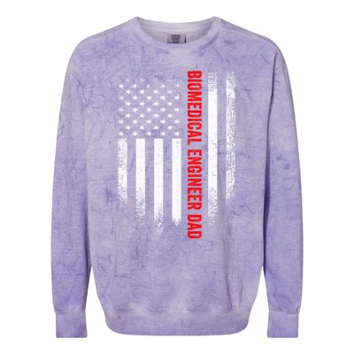 Vintage Us American Flag Biomedical Engineer Dad Engineering Gift Colorblast Crewneck Sweatshirt