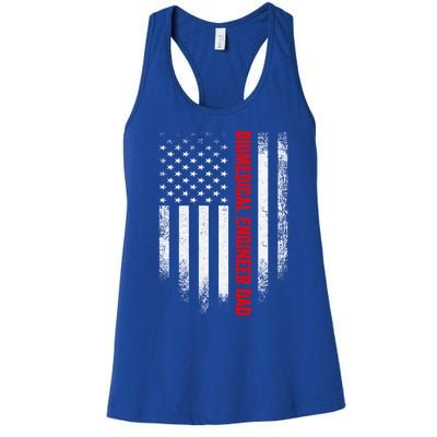 Vintage Us American Flag Biomedical Engineer Dad Engineering Gift Women's Racerback Tank