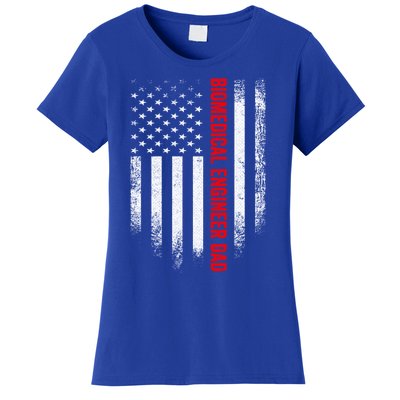 Vintage Us American Flag Biomedical Engineer Dad Engineering Gift Women's T-Shirt